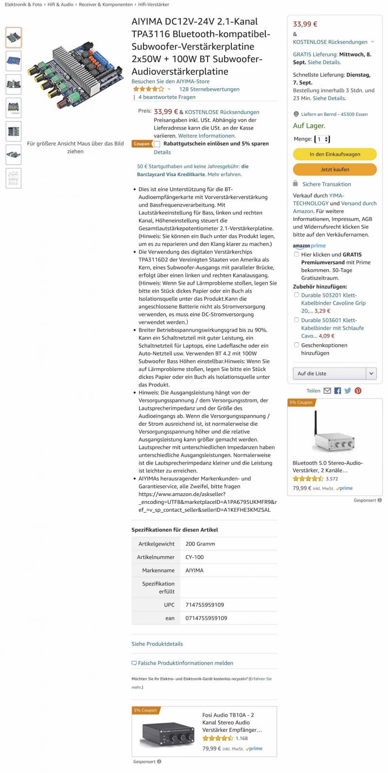 Klicke auf die Grafik für eine vergrößerte Ansicht

Name: AIYIMA DC12V-24V 2.1-Kanal TPA3116 Bluetooth-kompatibel-Subwoofer-Verstärkerplatine 2x50W + 100W BT .jpg
Ansichten: 530
Größe: 172,7 KB
ID: 693872